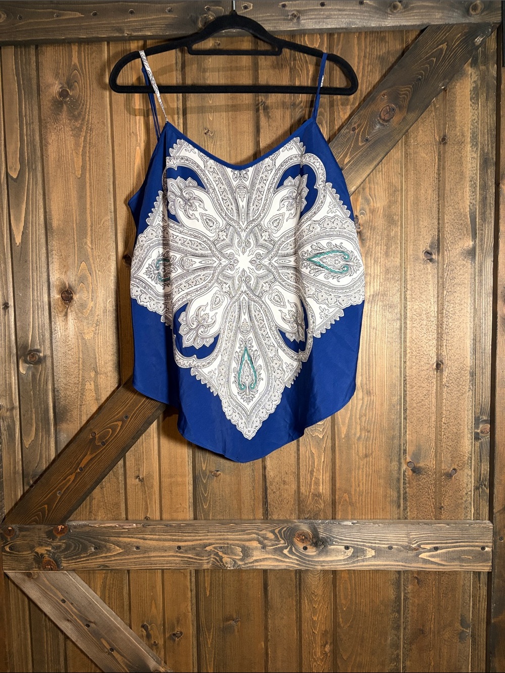 Kismet Royal Blue Paisley Bandana Print Camisole